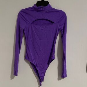 SHEIN Purple Long Sleeve Bodysuit